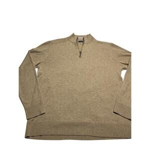 Smartwool Men’s XL Beige Quarter Zip Sweater Polyester Merino Wool Nylon
